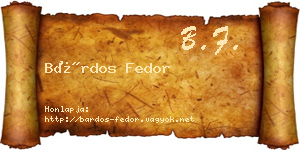 Bárdos Fedor névjegykártya